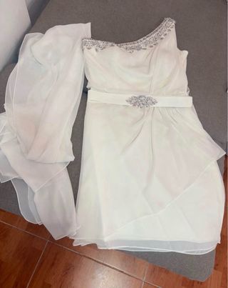 Vestido de novia corte helénico con pedrería