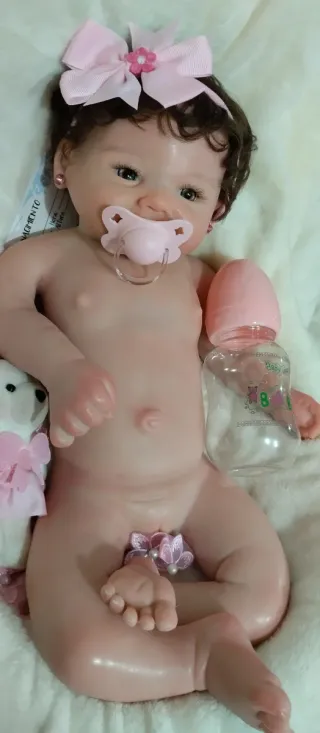 Bebé Reborn Silicona Platino 43.44 cm con pelito
