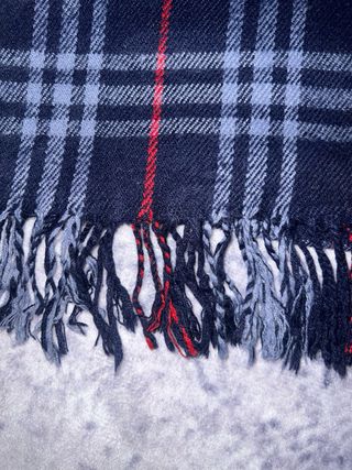 Bufanda Burberry Tartán Azul Marino y Rojo