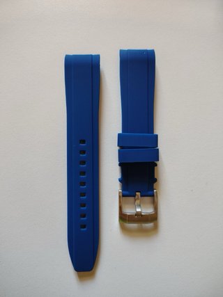 Cinturino Silicone Blu Curvo 20-22mm per Omega