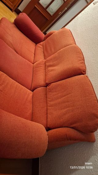 Sofá 3 plazas tela color teja
