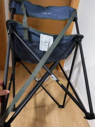 Silla de camping plegable azul