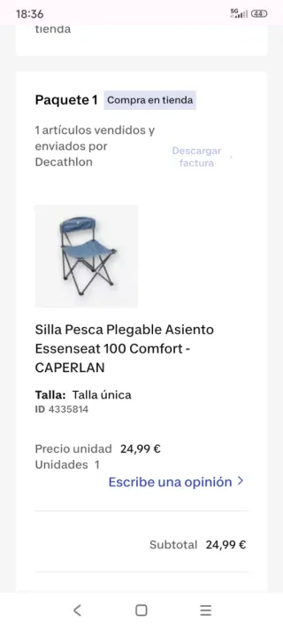 Silla de camping plegable azul