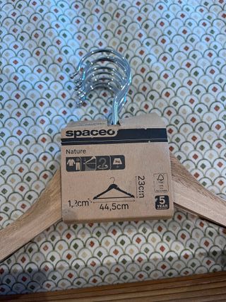 Perchas Spaceo Madera y Metal (Pack 5)