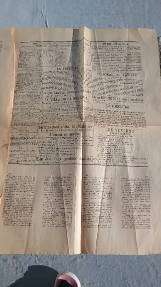 Periódico antiguo Cádiz 1857