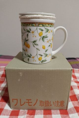 Tazza per tisane in porcellana decoro limoni
