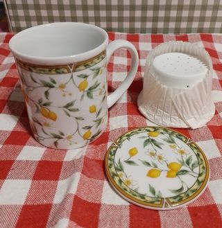 Tazza per tisane in porcellana decoro limoni