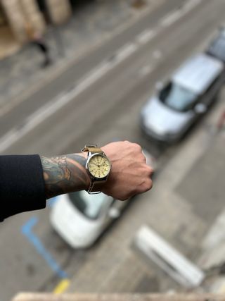 Reloj Poedagar Beige/Verde Militar Nuevo