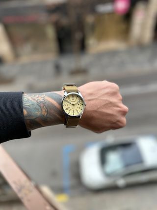 Reloj Poedagar Beige/Verde Militar Nuevo