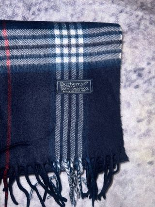 Bufanda Burberry Clásica Tartán Azul Marino