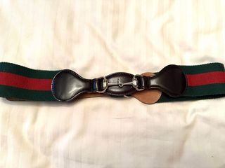 Cinturón Gucci Horsebit Verde y Rojo