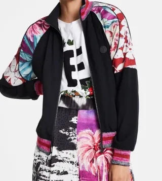 Bomber Desigual Donna Multicolor S / M Usato poco