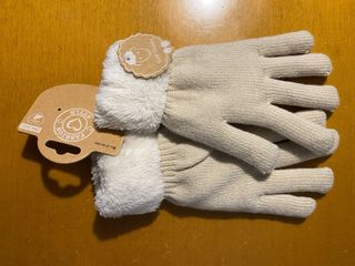 Guantes de invierno beige con forro suave