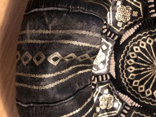 Funda puff árabe cuero y tela