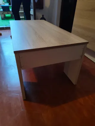 Mesa centro elevable madera y metal