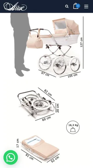 Carro de bebé Arrué clásico (NO ES DE MUÑECOS)