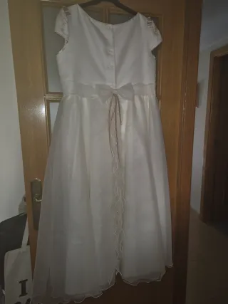Vestido comunión blanco y champagne
