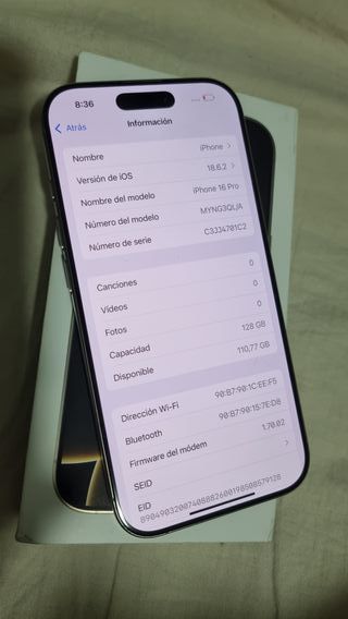iPhone 16 Pro 91% Bateria como nuevo