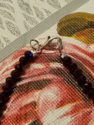 Collana con perle viola e argento