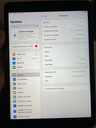 iPad 7ª Gen 128GB Color Gris + Funda completa