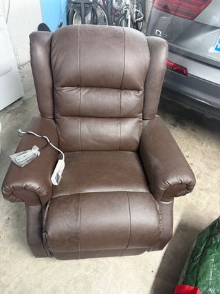 Sillón Relax Masaje Piel Sintética Marrón