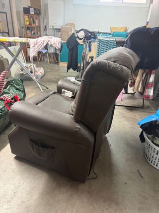 Sillón Relax Masaje Piel Sintética Marrón