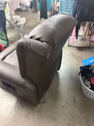 Sillón Relax Masaje Piel Sintética Marrón