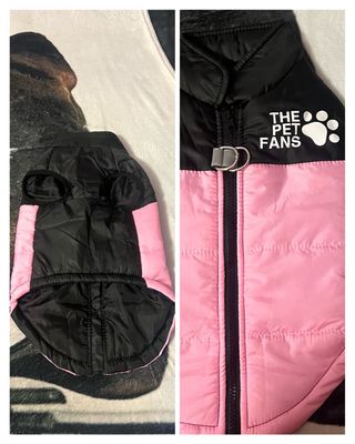 Chaqueta-abrigo rosa para mascota.