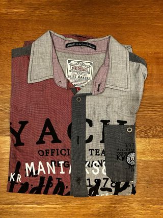 Camisa YACHT CLUB gris y roja