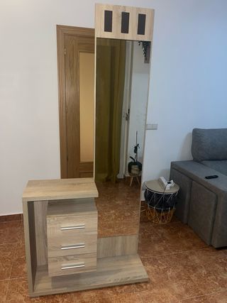 Recibidor moderno espejo y 3 cajones