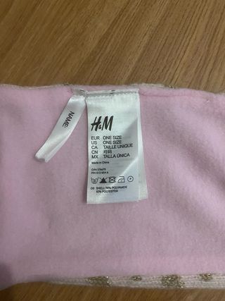 Bufanda niña corazones dorados y rosa