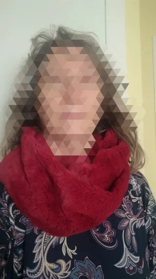 Buff Bufanda de Pelo Granate