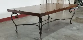 Juego 2 mesas centro madera y metal