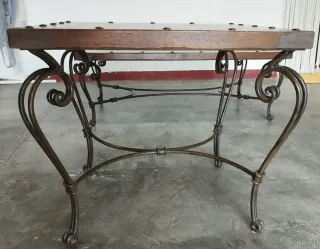 Juego 2 mesas centro madera y metal