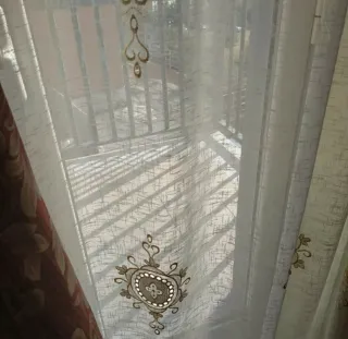 Set tenda mantovana, ferma tenda, nappe e centrini