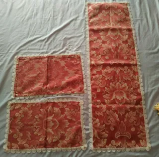 Set tenda mantovana, ferma tenda, nappe e centrini