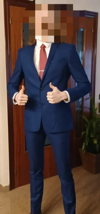 Traje Zara Azul Cobalto Dos Piezas