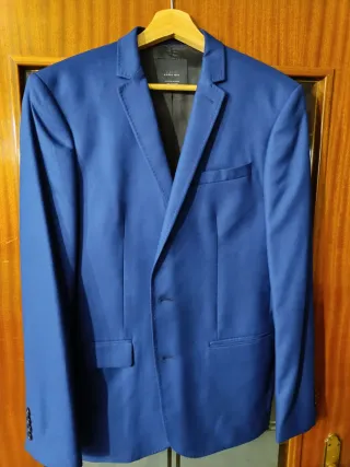 Traje Zara Azul Cobalto Dos Piezas