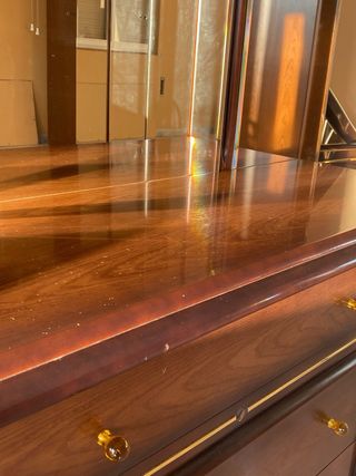 Conjunto dormitorio madera oscura