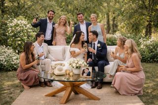 Alquiler de Mesa centro roble y vidrio templado