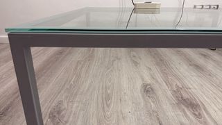 Mesa centro cristal y metal diseño italiano