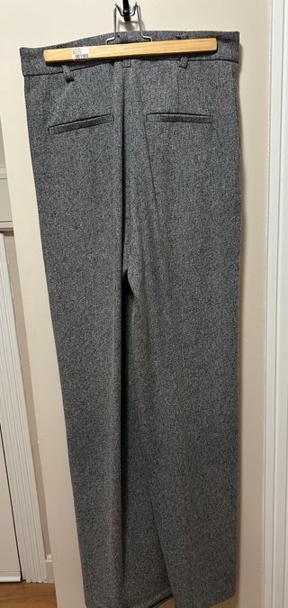 Pantalón recto mujer gris jaspeado
