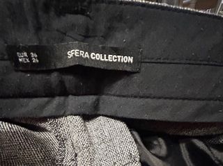 Pantalón recto mujer gris jaspeado