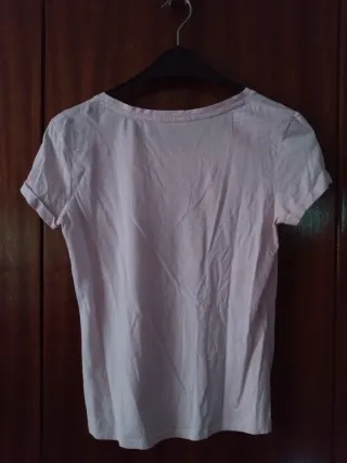 T-shirt rosa básico com frase