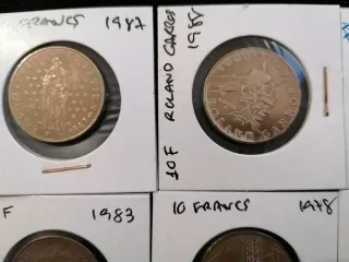 Colección 7 monedas 10 Francs Francesas