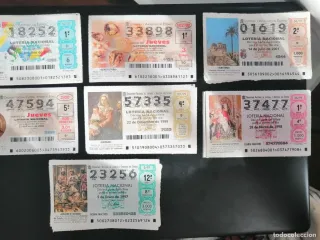 144  Décimos Lotería Nacional Española antiguos