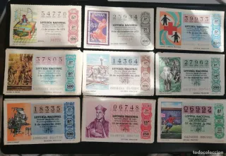144  Décimos Lotería Nacional Española antiguos