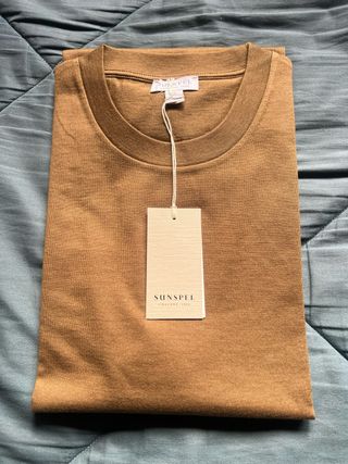 T-shirt Sunspel Castanho Tamanho S