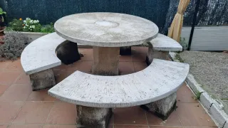 Mesa de piedra redonda 120 cm En blanes