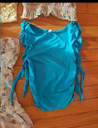 Lote 5 Tops Mujer: Azul, Rosa, Blanco